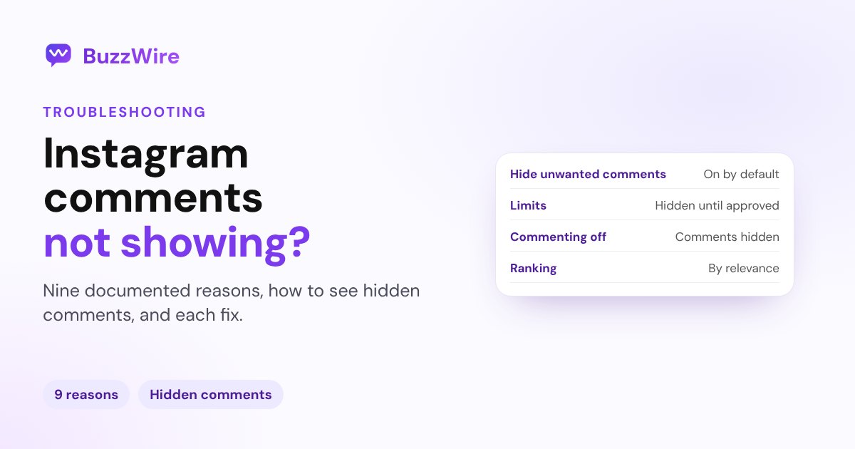 Instagram Comments Not Showing? 9 Reasons and Fixes