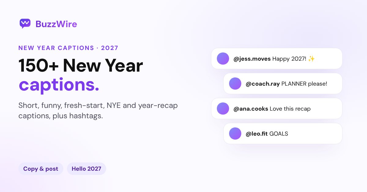 New Year Captions for Instagram: 150+ Ideas for 2027