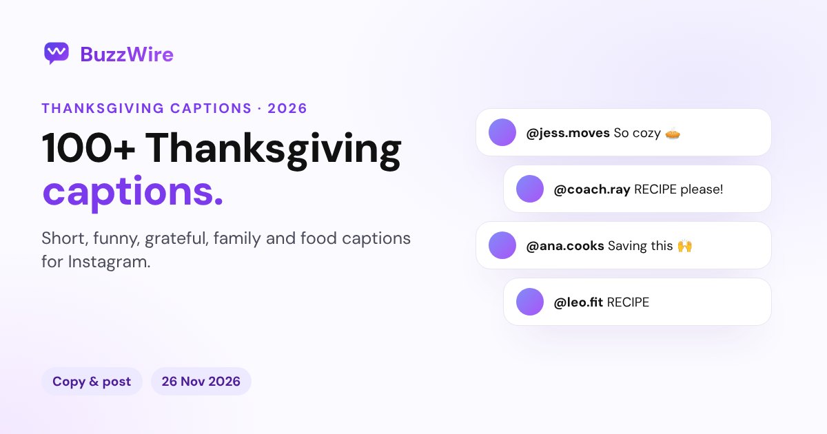 Thanksgiving Captions for Instagram: 100+ Ideas (2026)